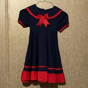 Rare Editions Navy Sailor Dress/Red Trim Size 5